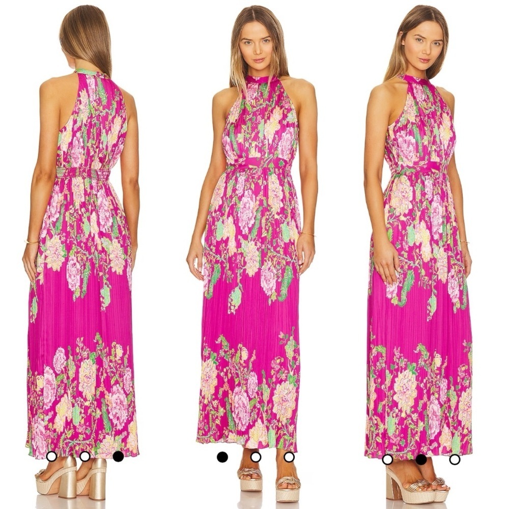 NWT $440 Rococo Sand Chloe Long Dress in Fuchsia Pink Size Small
